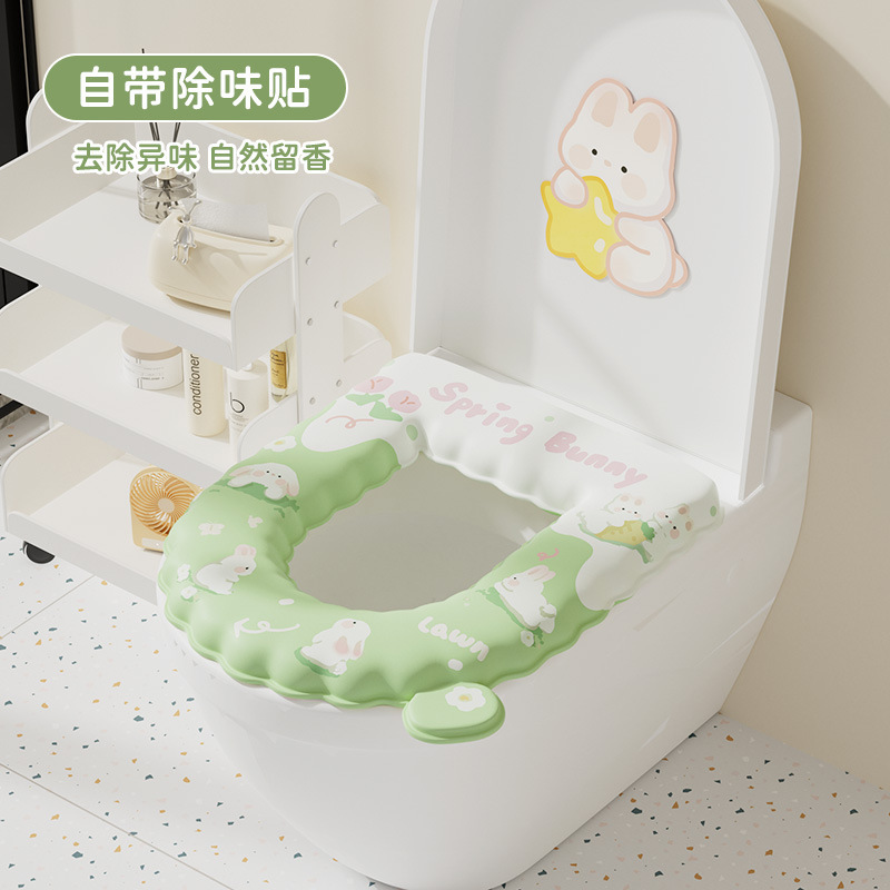 トイレマット 2025 新防水便座クッション四季ユニバーサルかわいいサークルステッカーセットシートクッショントイレマット|undefined