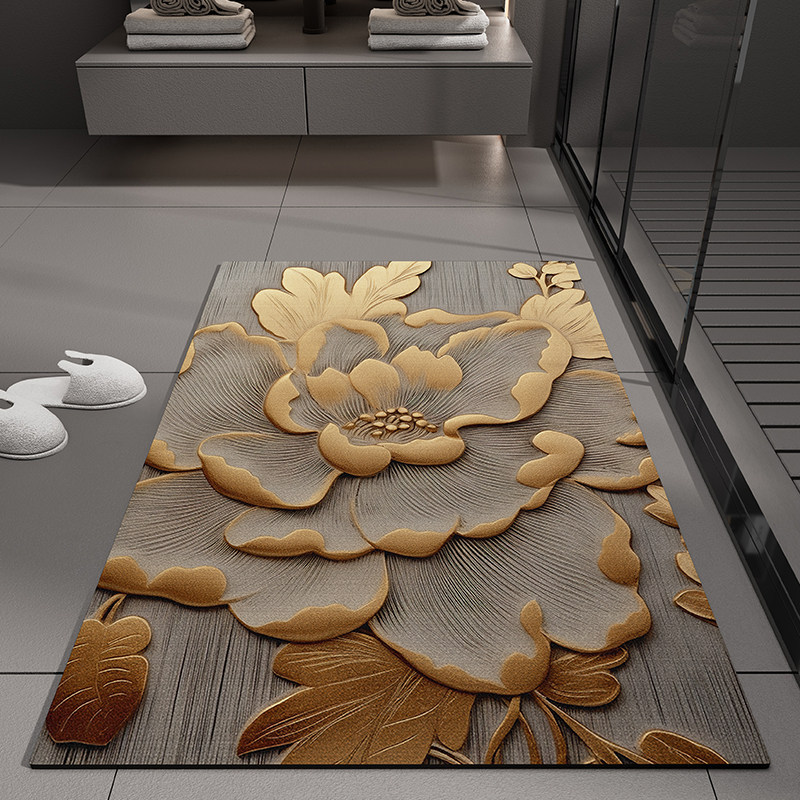 Flower-style americano transfronterizo esterilla de barro de algas esterilla de piso de baño puerta de absorción de agua esterilla de baño anti-deslizante esterilla de baño anti-sucio