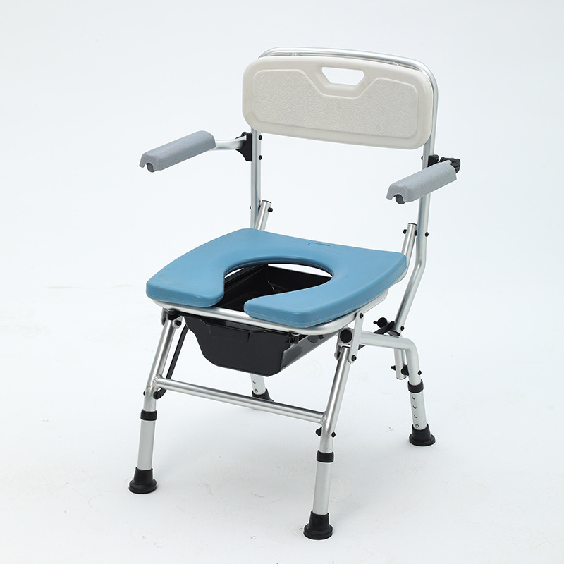 Silla de baño de ancianos Silla de baño plegable silla ergonómica negro mujeres embarazadas Silla de baño móvil