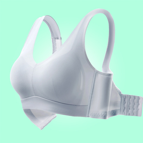 Glossy seamless underwear for women, thin, large breasts, small breasts, no rims, anti-sagging sports bra, large size bra