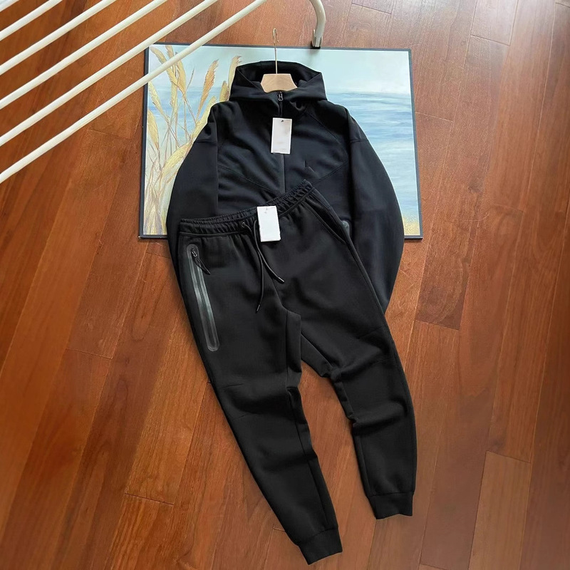 Autumn 2024 Leisure Sports Multicolor Air Layer Cotton Hooded Men's 922 Jacket and 002 Sweatpants suit