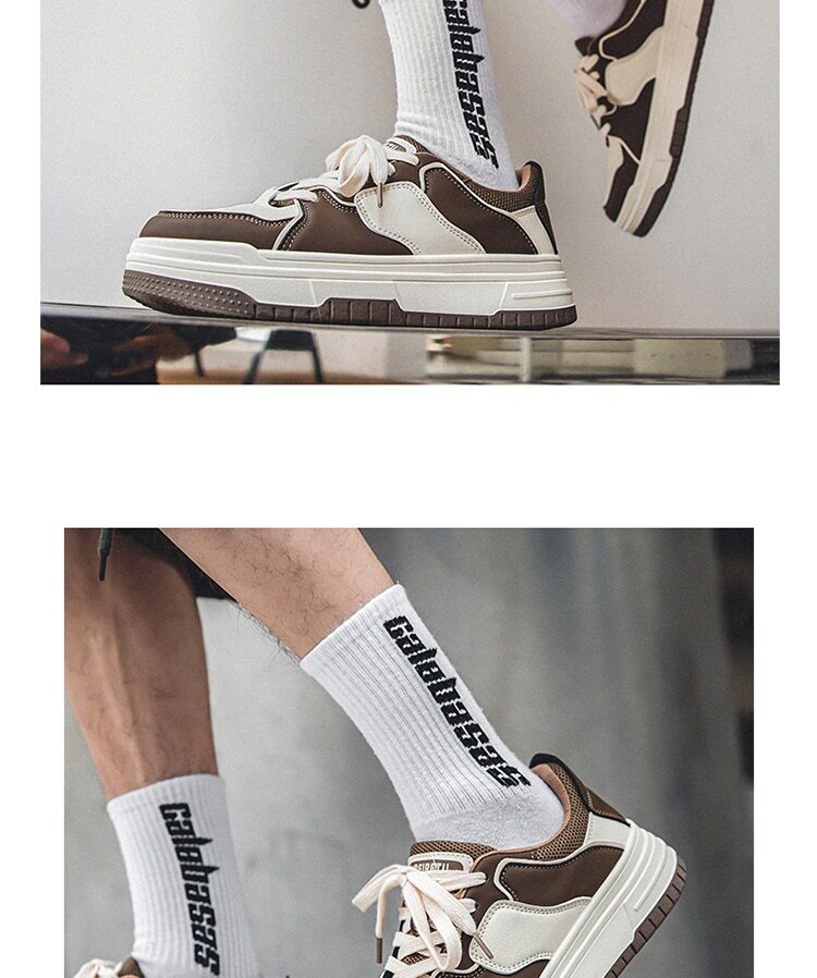 Giày thể thao nam sneaker cổ thấp đế bằng kiểu Mỹ thời trang — K88 m màu nâu, K88 m màu đen chi tiết 14