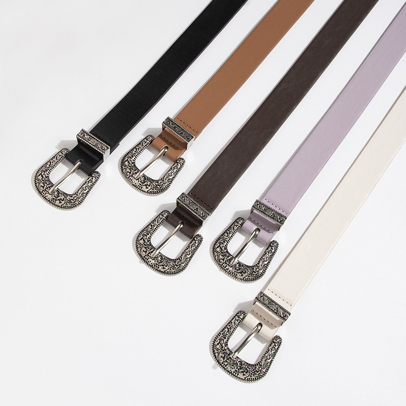 Retro Geometric Pu Leather Women's Leather Belts display picture 3