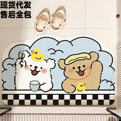 软硅藻泥浴室地毯地垫卫生间门口防滑脚垫门垫厕所图案加厚硅藻泥