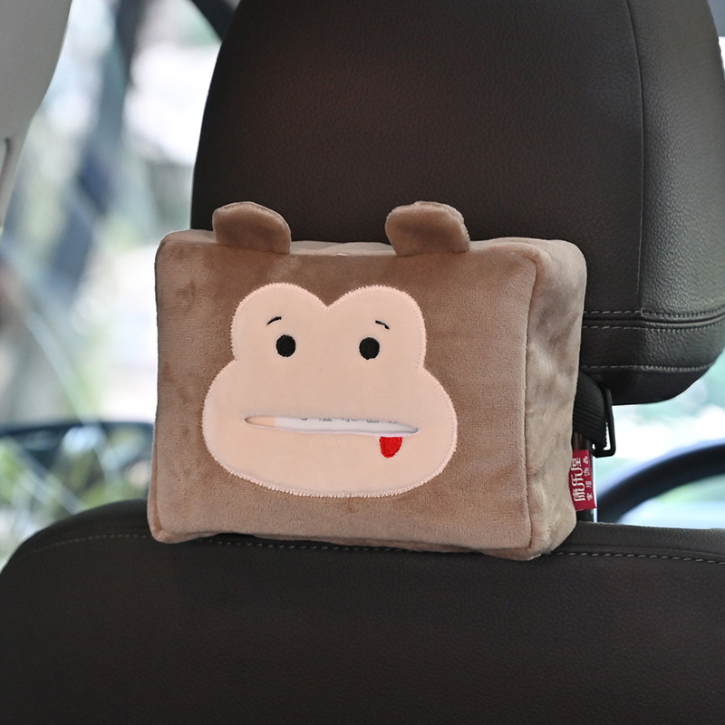Caja de pañuelos de coche creativo caja de reposabrazos caja de pañuelos de coche lindo de dibujos animados colgando suministros de decoración interior