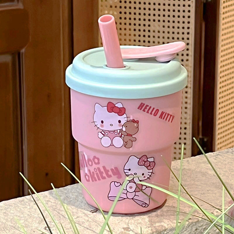 水杯女上班族新款ins可爱贴纸女生吸管杯便携大容量咖啡牛奶杯子|undefined