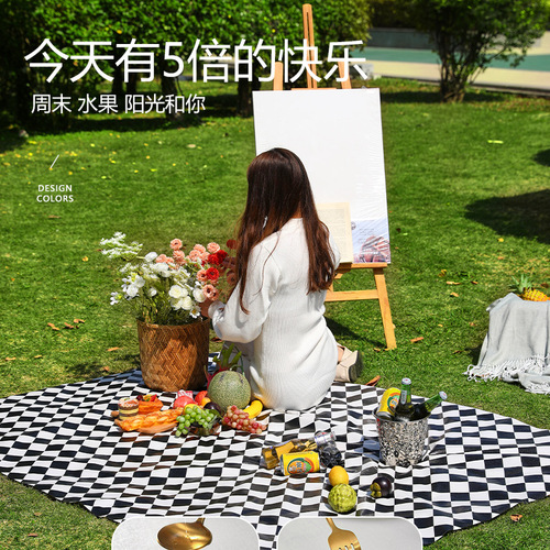 Outdoor picnic mat moisture-proof mat ins style camping mat waterproof, oil-proof, anti-scalding, environmentally friendly rectangular PVC picnic place mat