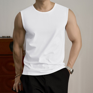 Modal Ice Silk Vest Men's Summer 2025 New Sleeveless T-Shirt Cool Casual Wide Shoulder Sports Sweatshirt Vest