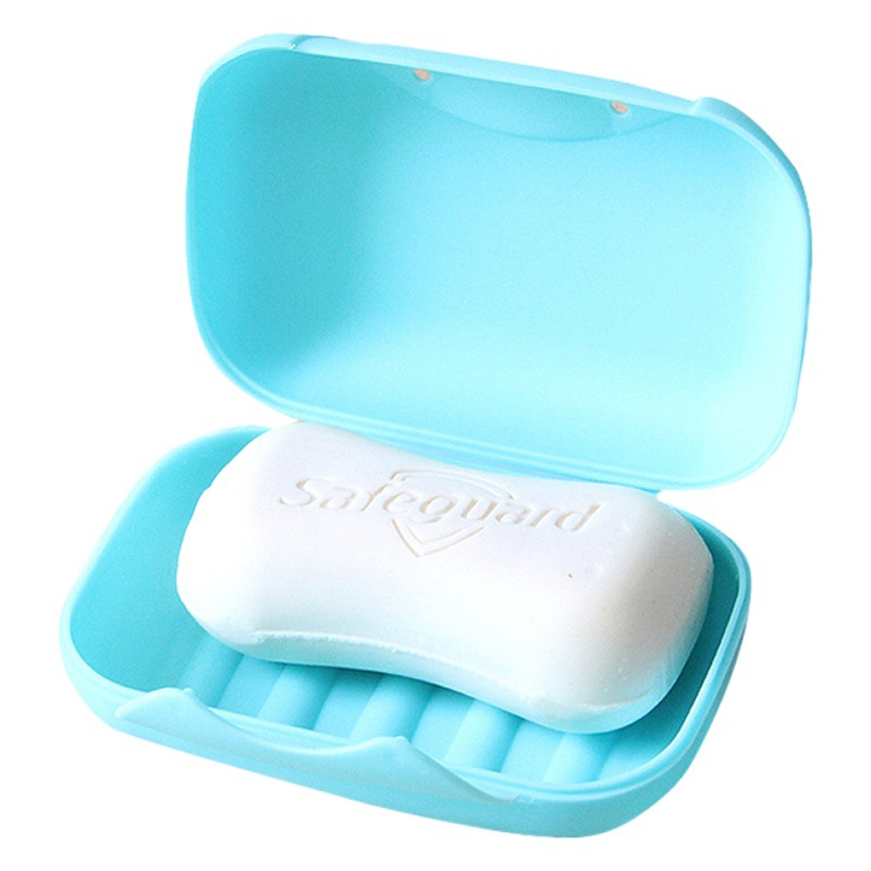 Caja de jabón hecha a mano de plástico sellada viaje de negocios a prueba de fugas impermeable con hebilla caja de jabón de viaje creativo de color caramelo