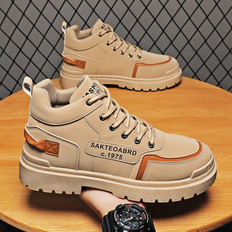 2025 Autumn New High Top Martin Boots Men's Shoes Sports Wear-Resistant Hiking Shoes Men's Trendy Easiest for Match Shoes Men's 8610