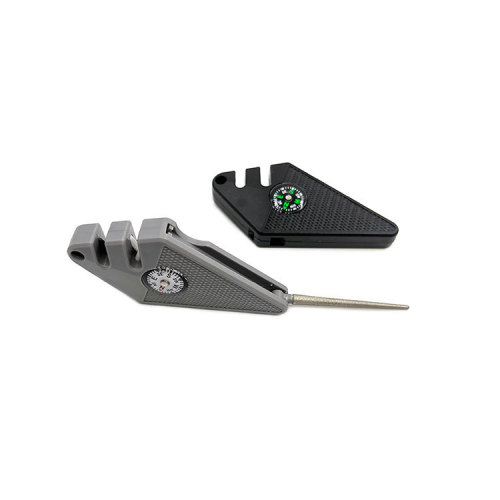 Multifunctional Mini Outdoor Knife Sharpener Compass Sharpening Stick Tool Diamond Portable Fishhook File Fishing Supplies