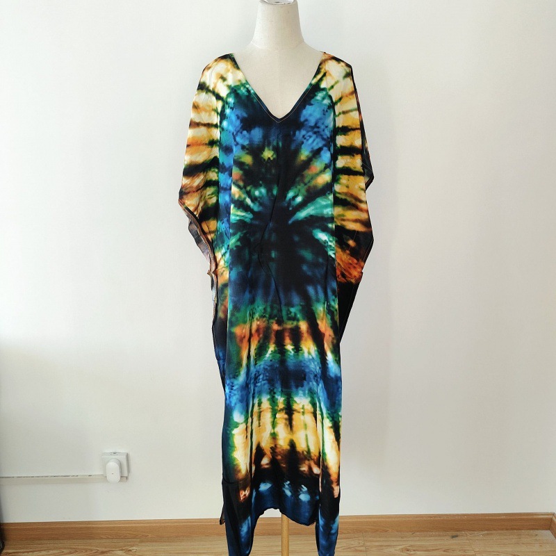 2022 nueva Europa y América blusa de playa impreso traje vacaciones vestido bikini camisa protección solar 5D196