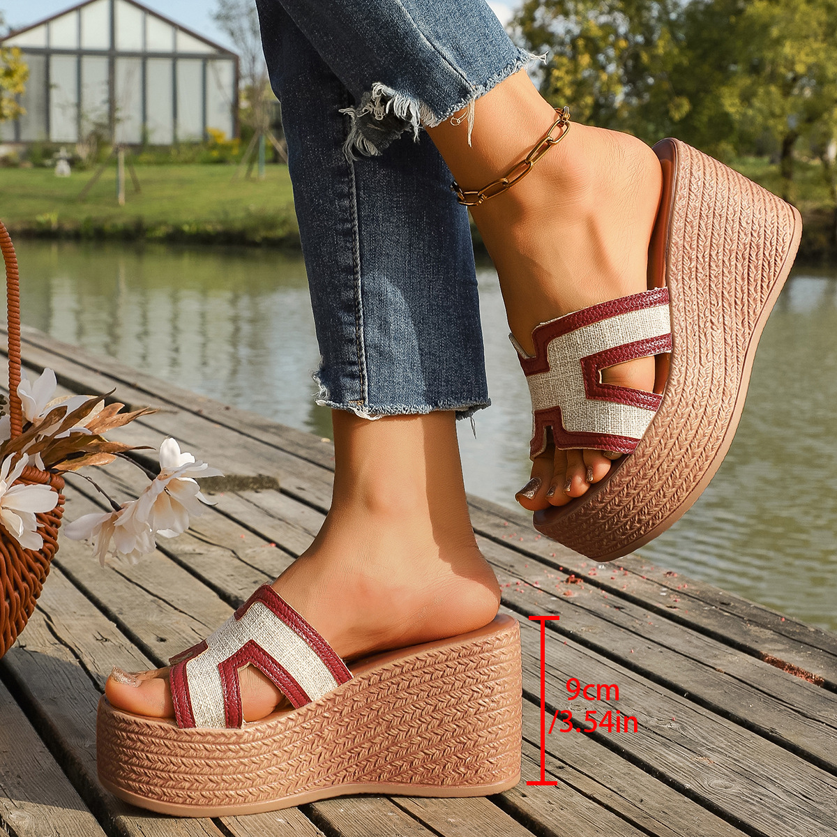 Mules compensées confortables pour femme chaussures été_voghion.com