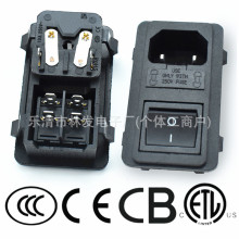 AC-01卡式三合一 品字插座  宽卡2芯双保险不带地线插座 CCC认证
