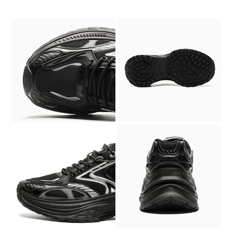 Men's Thick-soled Height-increasing Mesh Running Sneakers_voghion.com