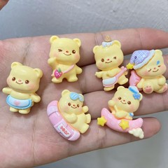 かわいい安眠バター熊樹脂diyヘアピンの携帯ケース水杯穴靴の装飾部品