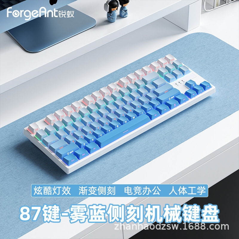 鋭蟻A87側刻機械キーボード全キー87キーホットプラグ電気ゲームオフィス混光コンピュータ周辺機器|undefined