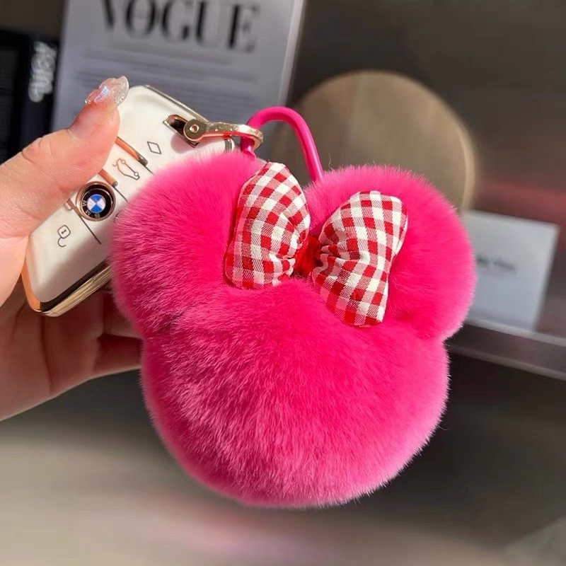 [Colección de animales de peluche] llavero de automóvil de peluche pequeño conejo colgante bolso de muñeca de peluche colgante