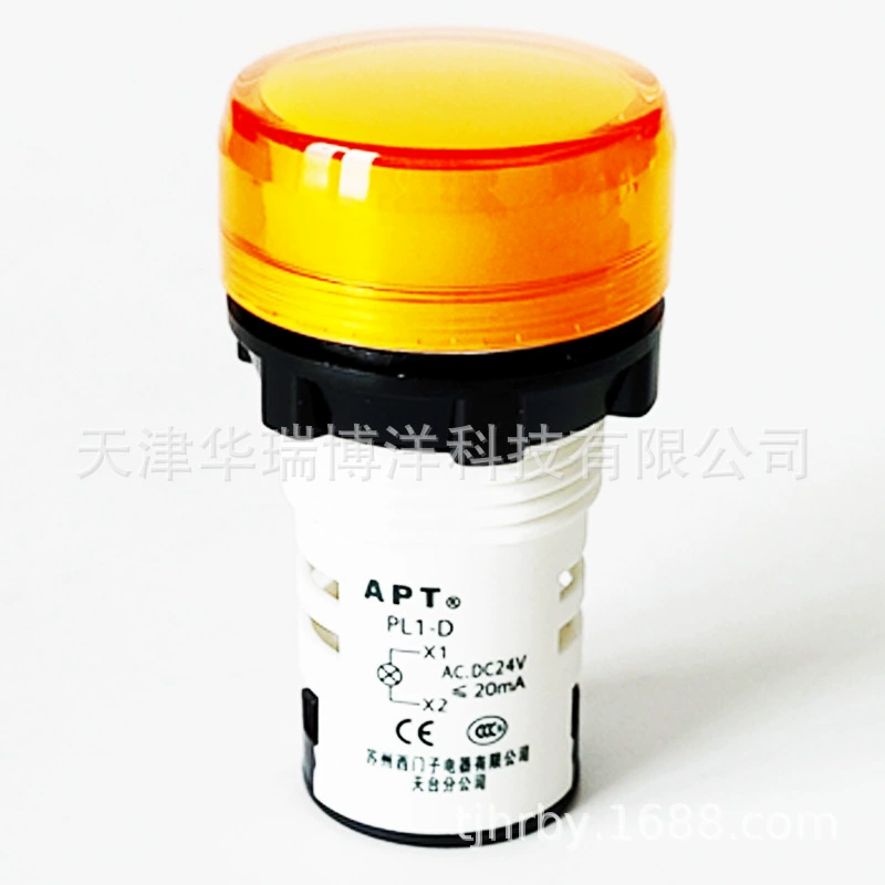 Индикаторная лампа APT PL1-D/y23, круговая индикаторная лампа переменного/постоянного тока, 24 В, светодиодная