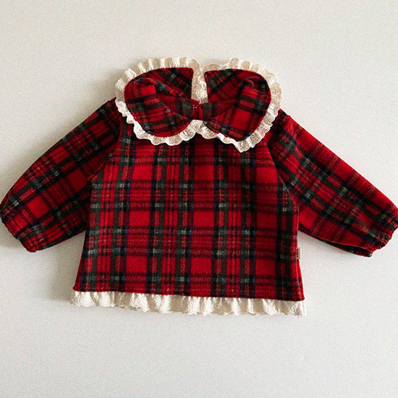 Ropa de invierno de niñas ropa infantil coreana ropa de invierno infantil ropa de invierno de bebé gran arco y camisa de cordillera de lana image 11