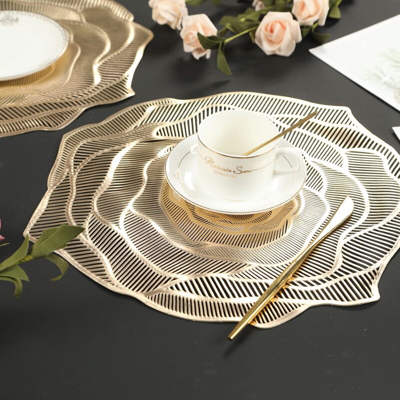Round PVC flying shower gilding Western placemat Nordic style table mat advanced placemat home waterproof anti-scald placemat