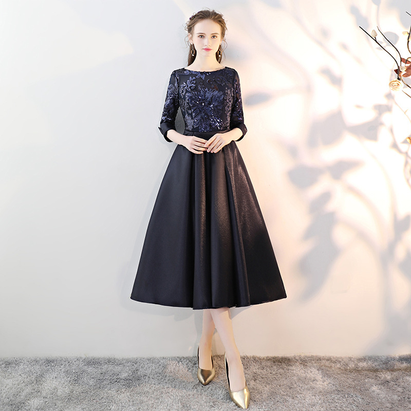Elegante abito da sera lungo per donna - Abito da banchetto formale con gonna fluida, abito per esibizioni corali e occasioni speciali_voghion.com