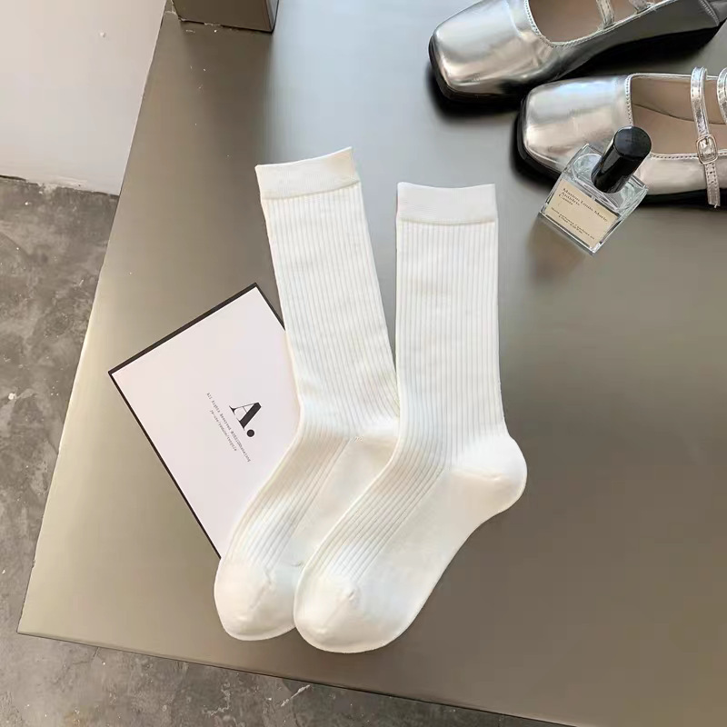 秋冬新款女袜中筒堆堆袜拉拉袜安可拉红袜子无骨小腿袜纯棉百搭|undefined