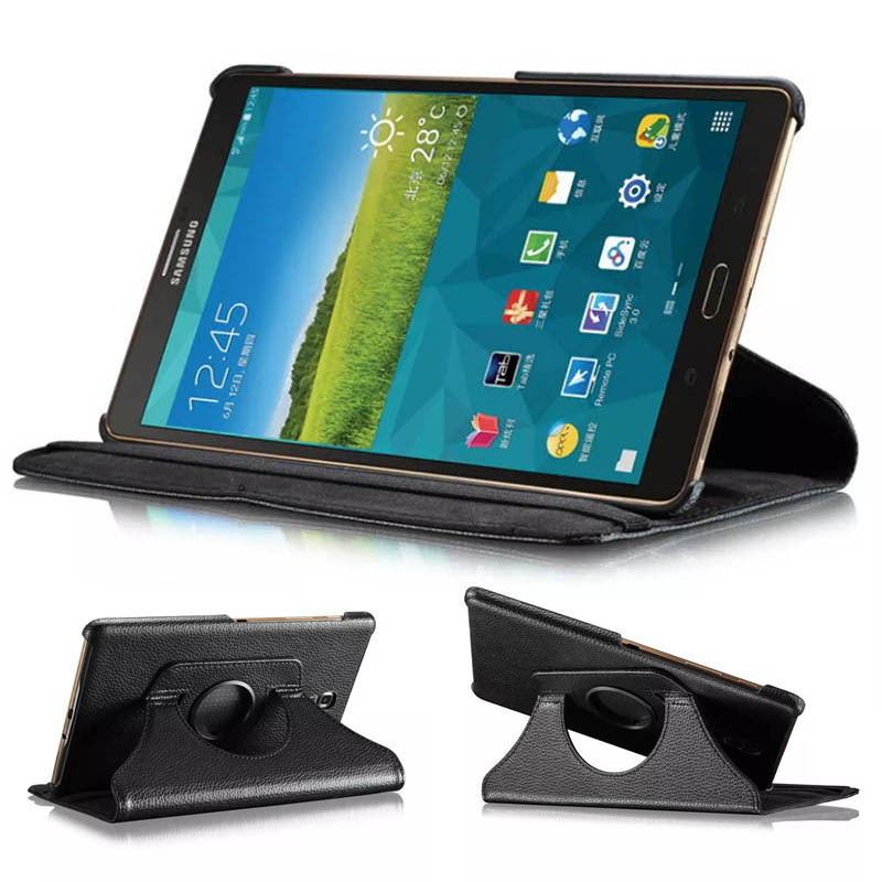 in stock Flat Leather Case Rotating Protective Case For Samsung Galaxy Tab S 8.4 T700 T705