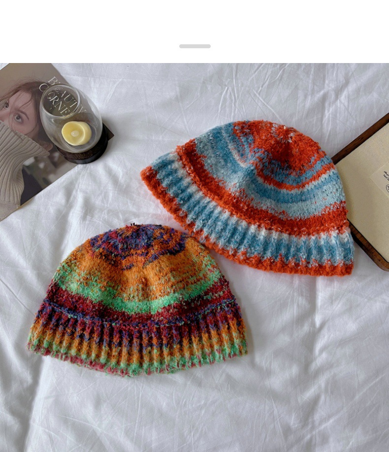 Einzigartiges Design: Retro-Fischermütze im Boho-Stil für Damen, warm und gesichtsschmeichelnd, gestrickt für Herbst und Winter, Wollmütze_voghion.com