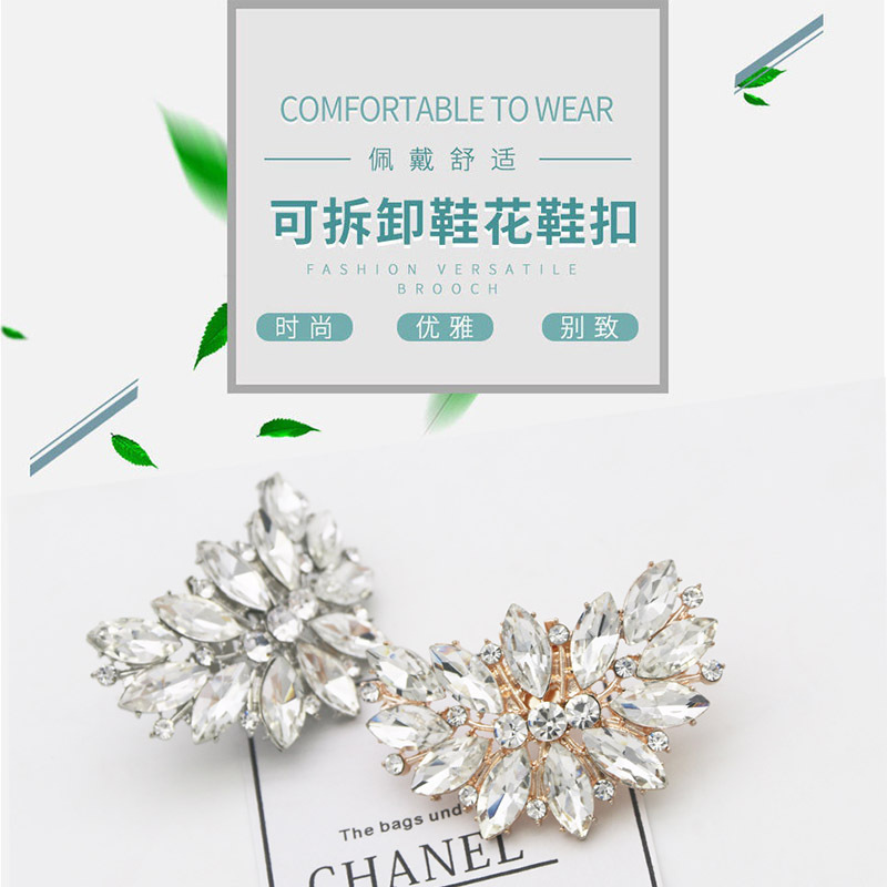 Cruz-frontera nupcial Vamp decoración zapatos de tacón alto accesorios zapatos desmontables flor hebilla zapatos solos zapatos de cristal del todo fósforo hebilla decoraciones