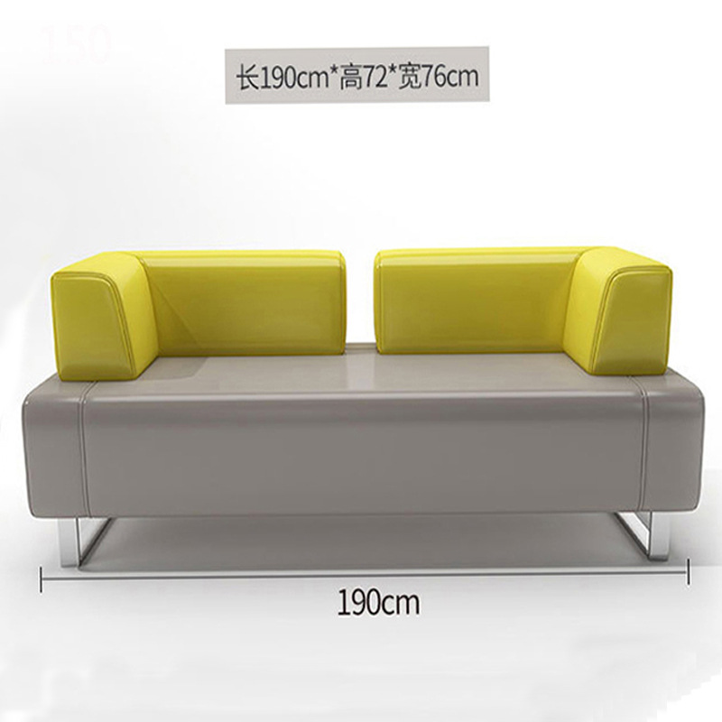 Sofá de oficina casual combinación de mesa de té sala de estar sala de recepción sala de estar sofá de cuero combinación de sofá de tres personas
