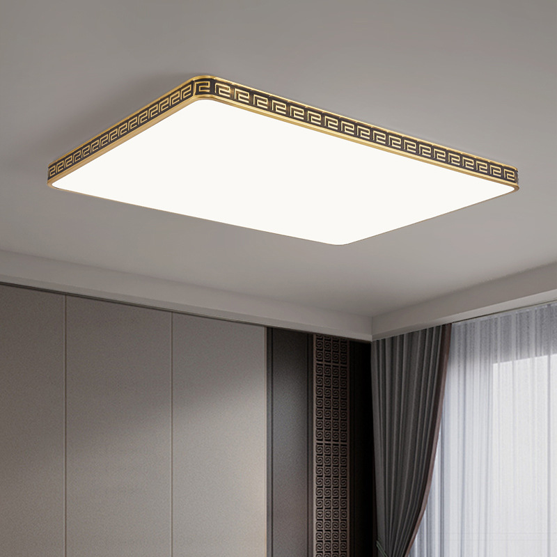 Luz de techo de la sala de estar nuevo estilo chino de cobre de alto nivel estilo chino simple atmósfera dormitorio sala de estudio luz principal 667L