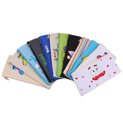 Creative cartoon canvas pencil bag high quality Oxford cloth coin purse stationery bag student stationery pencil bag manufacturer wholesale