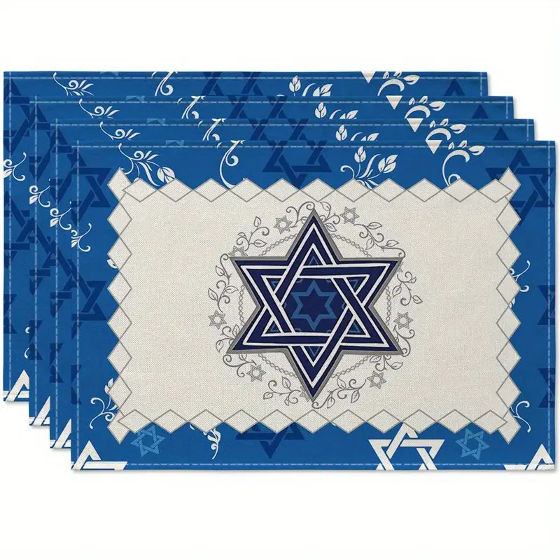 Transfronterizos lino almohadilla de mesa Aliexpress TEMU Amazon almohadilla de mesa cuadrada búfalo rojo almohadilla de Navidad Día de la Independencia