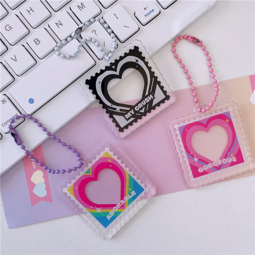 Japanese and Korean ins style frame decoration keychain star sticker photo decoration bag pendant accessories DIY acrylic