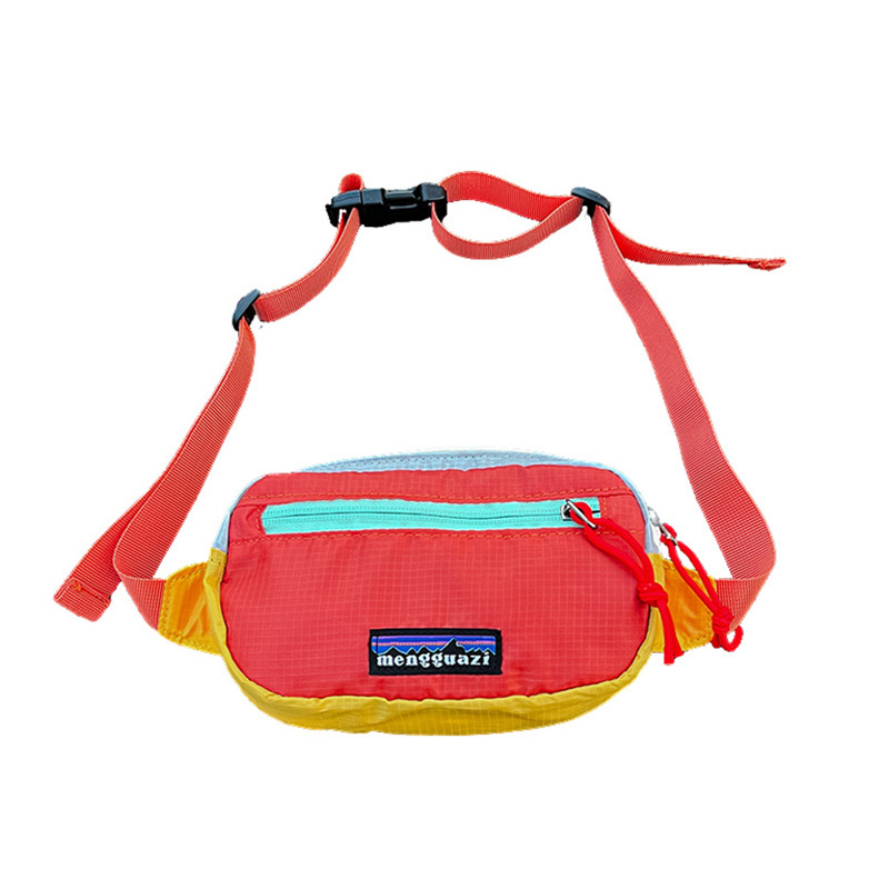 Bolsa de niños moda cool accesorios de baile callejero bolso de cintura de ocio al aire libre deportivo rápido secado color contraste mini mochila bolso pecho