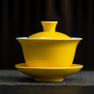 Rock Tea Cover Bowl Tea Cup Large Medium Small White Porcelain Three-talent Tea Bowl Single Three-talent Tea Bowl Plus Logo Kung Fu Tea Set