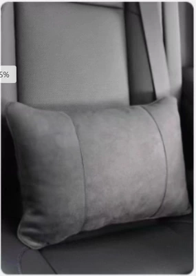 Headrest Suede Car Lumbar — Headrest - suede-gray-lumbar-support