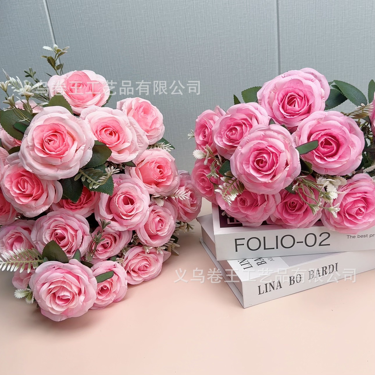 仿真油画玫瑰花束diy婚礼布置新娘手捧花蛋糕装饰室内外摆件拍摄