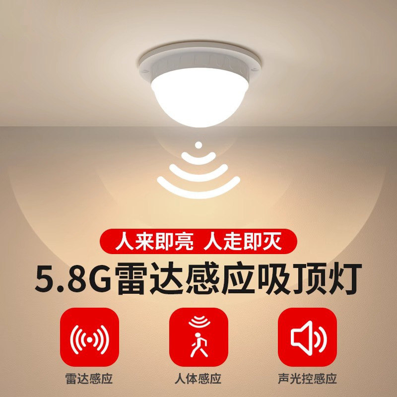 Led Sensor Ceiling Light Voice-Controlled Light Home Radar Human Body Corridor Stair Corridor Balcony Light Aisle Sensor Light