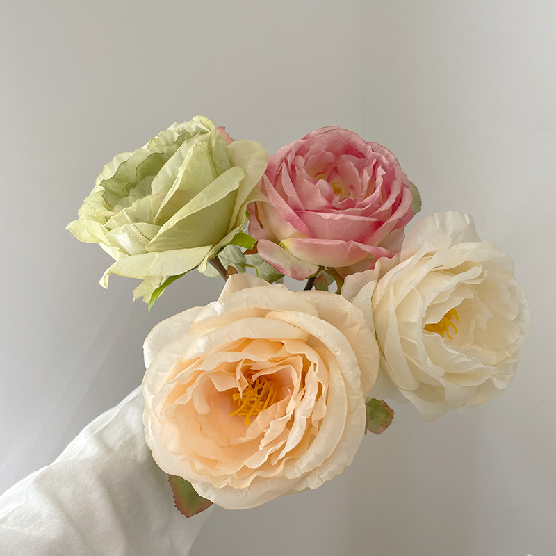 Simulated burnt-edge roses, European-style retro oil paintings, rose wedding bouquets, simulated rose bouquets, cross-border wholesale