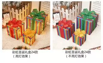 新しいクリスマスギフトボックス3点セット クリスマスギフトボックス 誕生日パーティー ライトデコレーション小道具 クリスマスライト ギフトオーナメント|undefined