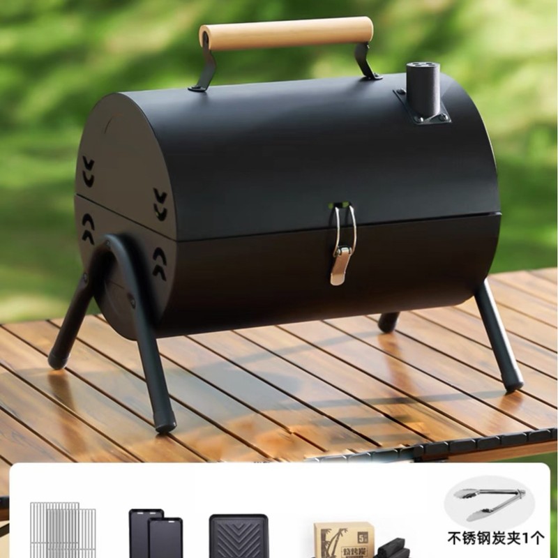 烟囱炉小型家用木炭炉子室内加厚便捷式烧烤架户外野外烤肉串|undefined