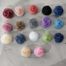 韩版5厘米欧根纱玫瑰花苞服装辅料头花鞋花帽子胸花DIY配饰装饰