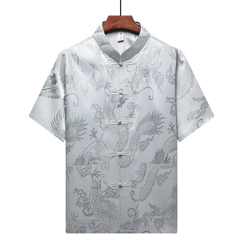 Новый летний мужской рубашка среднего возраста с короткими рукавами