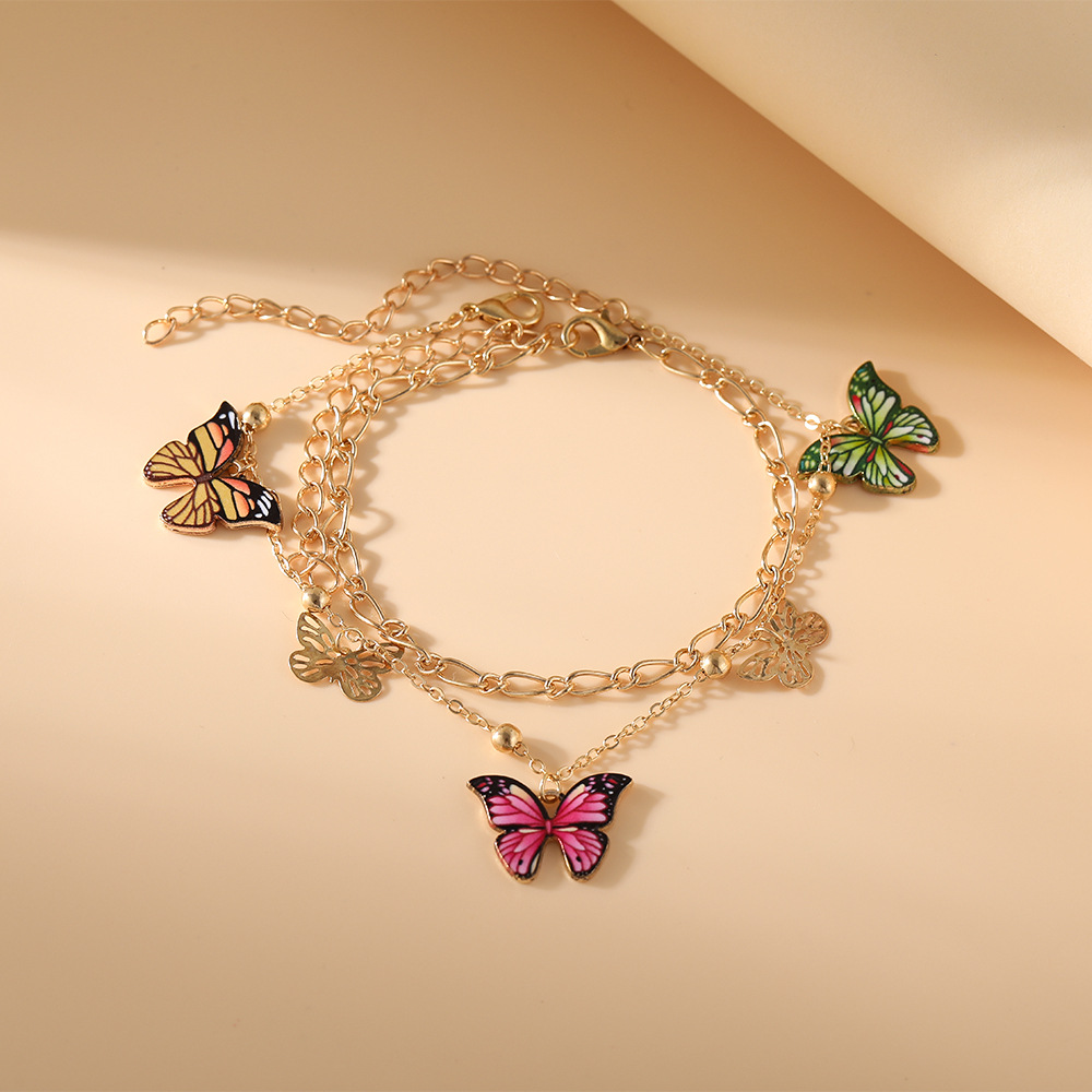 Fashion Butterfly Alloy Plating Anklet