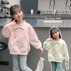 Little Girl Traditional Style Hoodie 2024 New Arrival Chinese Style Spring Dress for Girls Spring Buttoned Clothes Children Spring and Autumn Top