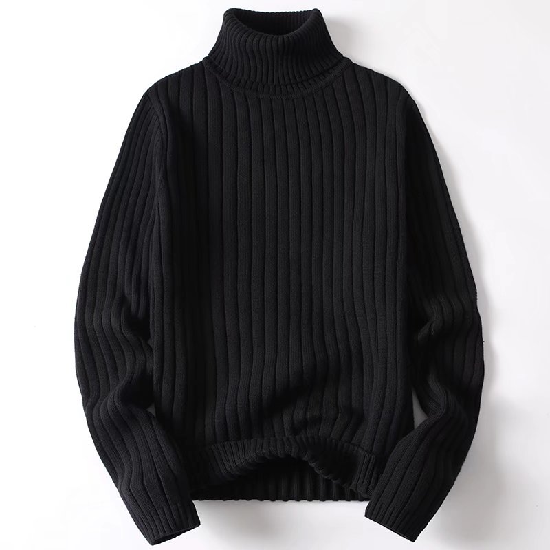 Winter trend warm base solid color knitted sweater