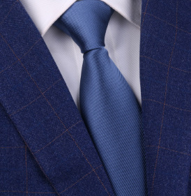 (핸드프린팅) 8cm 레이크블루 타이