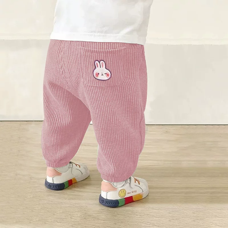 Autumn children's trousers for boys, corduroy demi-season down jacket girl's, western style